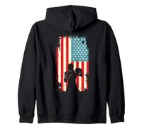 American Flag Boxing Fighter Martial Arts Combat Zip Hoodie
