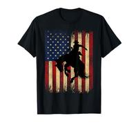 American Flag Bull Riding Rodeo Patriotic Cowboy Rider T-Shirt