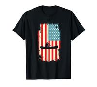 American Flag Canoeing Paddler Lake River Outdoors T-Shirt