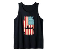 American Flag Canoeing Paddler Lake River Outdoors Tank Top