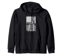 American Flag Carpentry Craftsman Carpenter Woodworking Zip Hoodie