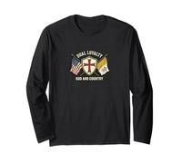 American Flag Catholic Patriotic Long Sleeve T-Shirt
