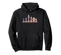 American flag Chess pieces patriotic chess player USA Pullover Hoodie