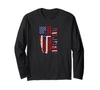 American Flag Christian Cross USA Jiu Jitsu God Long Sleeve T-Shirt