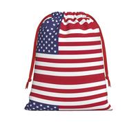 American Flag Christmas Drawstring Gift Bags Large Size Xmas Goody Wrapping Bags Valentine Favors Party