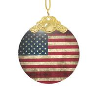 American Flag Christmas Glass Sign Party Supplies Festive Decor Ornaments For Holiday Party Atmosphere