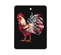 American Flag Cock Fighting Rooster Chicken Car Air Freshener Hanging Car Incense Chip Diffuser Scented Decor for Car Interior Accessories White-style