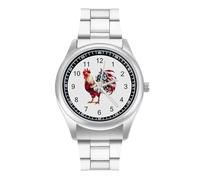 American Flag Cock Fighting Rooster Chicken Unisex Watch Simple Wrist Watch Analog Quartz Watch Digital Wrist