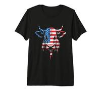 American Flag Cow Silhouette Premium T-Shirt