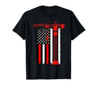 American Flag Crane Operator Vintage Patriotic Equipment T-Shirt