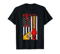 American Flag Crane Operator Vintage Patriotic Equipment T-Shirt