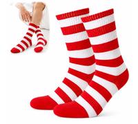 American Flag Crew Socks, Patriotic Stars & Stripes Red White & Blue Socks | Soft cotton blend crew socks with breathable comfort, patriotic stars & stripes style for holidays
