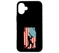 American Flag Cricket Player Batsman Batting Sport Case for iPhone 16 Plus