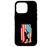 American Flag Cricket Player Batsman Batting Sport Case for iPhone 16 Pro