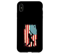 American Flag Cricket Player Batsman Batting Sport Case for iPhone XS Max