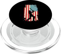 American Flag Cricket Player Batsman Batting Sport PopSockets PopGrip for MagSafe