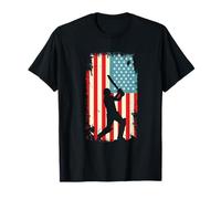 American Flag Cricket Player Batsman Batting Sport T-Shirt