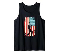 American Flag Cricket Player Batsman Batting Sport Tank Top