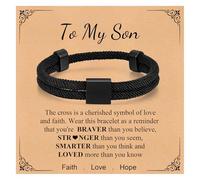 American Flag Cross Bracelet for Men Boy - Christian Scripture Bible Verse Rope Bracelets Religious Gift For Teen Boys Kids Teenage,Mens Faith Inspirational Easter Birthday Christmas Jewelry Gifts, no