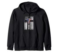 American Flag Cross Nursing Symbol Nurse Pride Zip Hoodie