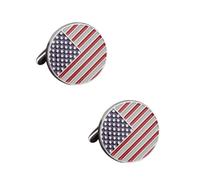 American Flag Cufflinks Copper French Cuff Studs for Men | Smooth Shiny Finish, Easy Secure Fastening, Classic Contemporary Style for Dress Shirts, Special Occasions and Patriotic