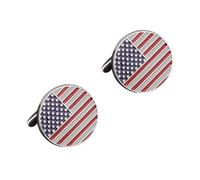 American Flag Cufflinks Copper Pair for Men Remembrance Day Memorial | Secure French Easily, Smooth Shiny Finish, Elegant Contemporary Style, Suitable for Weddings, Groomsmen and Special Occasions