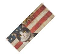 American Flag Cute Cat Sunflowers printed yoga mat non toxic Thick 1 mm For floor non slip, with yoga bag for mat tapete para ejercicio 71x26 inches