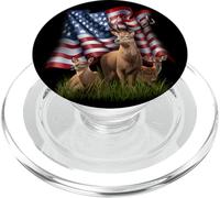 American Flag Deer Buck Doe Fawn Patriotic Wildlife PopSockets PopGrip for MagSafe