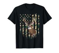 American Flag Deer Hunting Camo Men's 4th of July dad T-Shirt