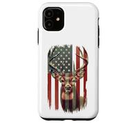 American Flag Deer Hunting Camo Patriotic Distressed Design Case for iPhone 11