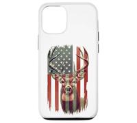American Flag Deer Hunting Camo Patriotic Distressed Design Case for iPhone 12/12 Pro