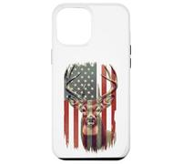 American Flag Deer Hunting Camo Patriotic Distressed Design Case for iPhone 12 Pro Max