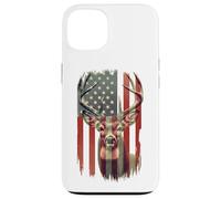 American Flag Deer Hunting Camo Patriotic Distressed Design Case for iPhone 13