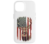American Flag Deer Hunting Camo Patriotic Distressed Design Case for iPhone 14