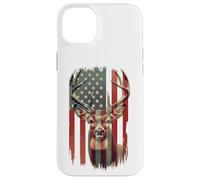 American Flag Deer Hunting Camo Patriotic Distressed Design Case for iPhone 14 Plus