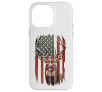 American Flag Deer Hunting Camo Patriotic Distressed Design Case for iPhone 14 Pro Max