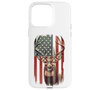 American Flag Deer Hunting Camo Patriotic Distressed Design Case for iPhone 15 Pro Max
