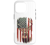 American Flag Deer Hunting Camo Patriotic Distressed Design Case for iPhone 16 Pro