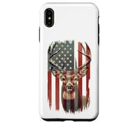American Flag Deer Hunting Camo Patriotic Distressed Design Case for iPhone XS Max