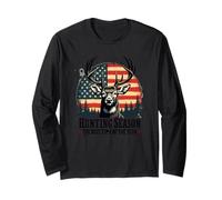 American Flag Deer Hunting - Hunting Season Long Sleeve T-Shirt