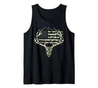 American Flag Deer Hunting Tshirt Whitetail Buck Hunters USA Tank Top
