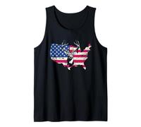 American Flag Deer Hunting Tshirt Whitetail Buck Hunters USA Tank Top