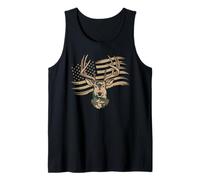 American Flag Deer Hunting Tshirt Whitetail Buck Hunters USA Tank Top