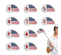 American Flag Design Golf Club Covers Iron Headwear Set | 10X Iron Protective Headwear | American Stripes Flag Pattern Iron Covers for Golf Clubs