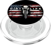 American flag Dirt Bike Racing Life Graphic PopSockets PopGrip for MagSafe