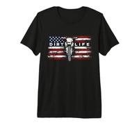 American Flag Dirt Bike Racing Life Graphic Premium T-Shirt