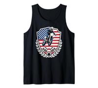 American Flag Dirt Biker Celebrating the Fourth of July Tank Top
