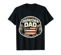 American Flag Dispatcher Dad 911 First Responder Father USA T-Shirt