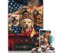 American Flag Dog Adult Jigsaws 1000 Pieces Difficult,Challenging To Complete But Fun And Humorous Birthday Present,Gifts,Wall Art (38x26cm)