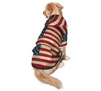 American Flag Dog Hoodie for Medium Large Dogs, Warm Soft Pet Sweatshirt, Easy to Wear Jumper Clothes